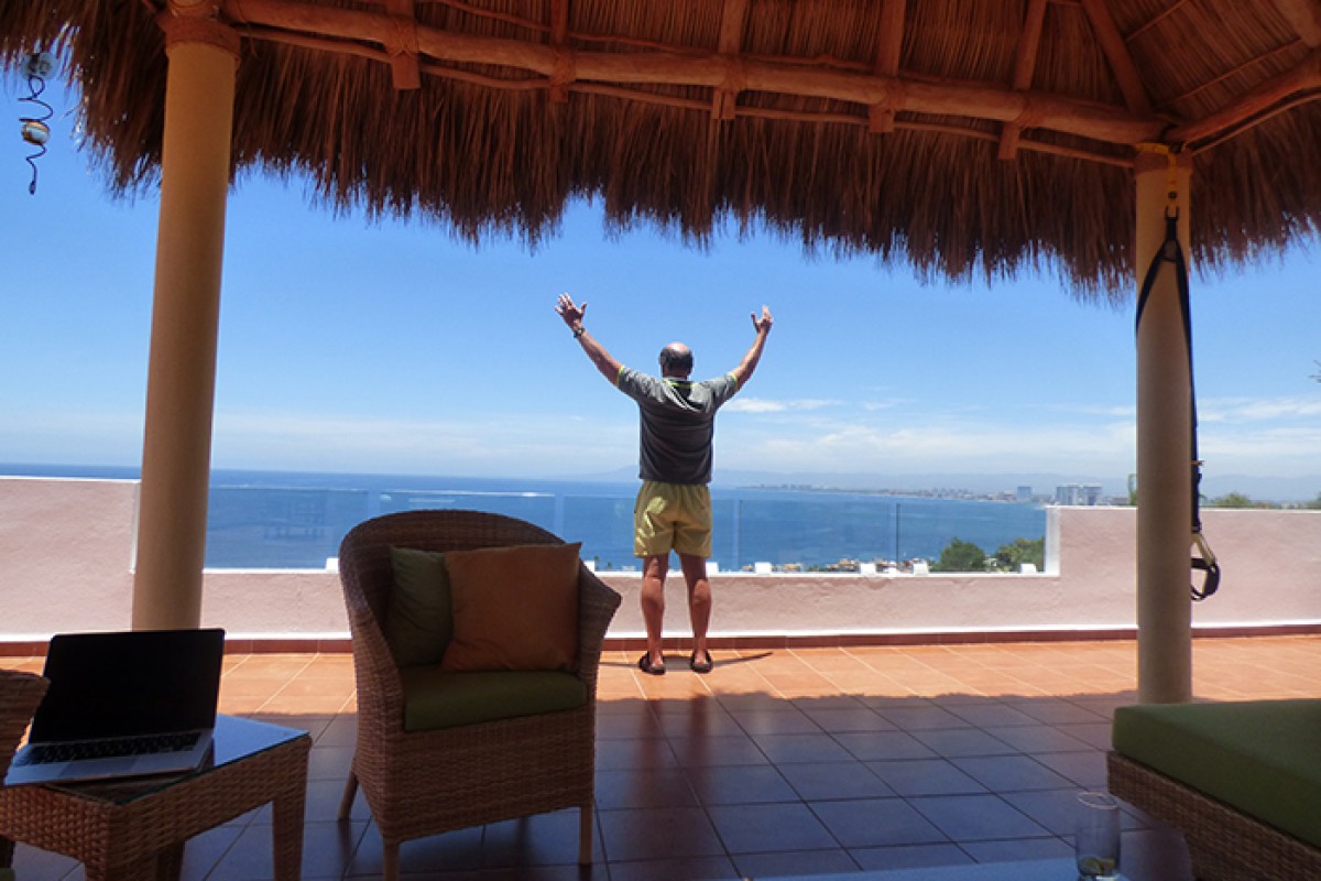 under the palapa