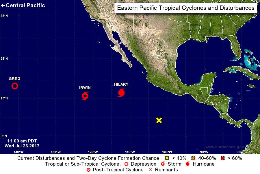 2 hurricanes roar in Pacific far off western Mexico