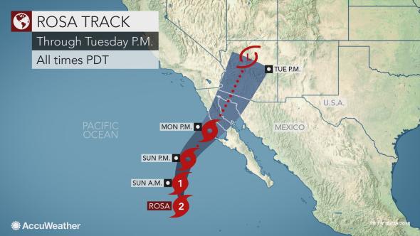 Rosa to slam into northern Baja California, Mexico, to start October