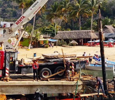 A pesar de los desafíos, avanza la construcción del muelle Boca de Tomatlán en Puerto Vallarta