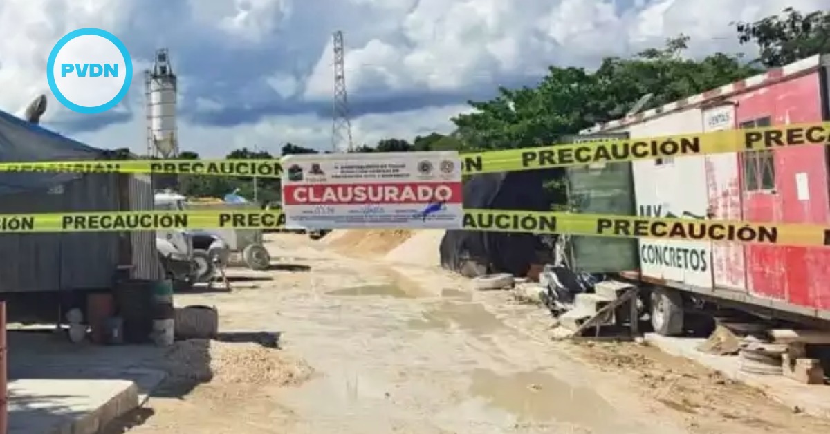 Tulum cement spill