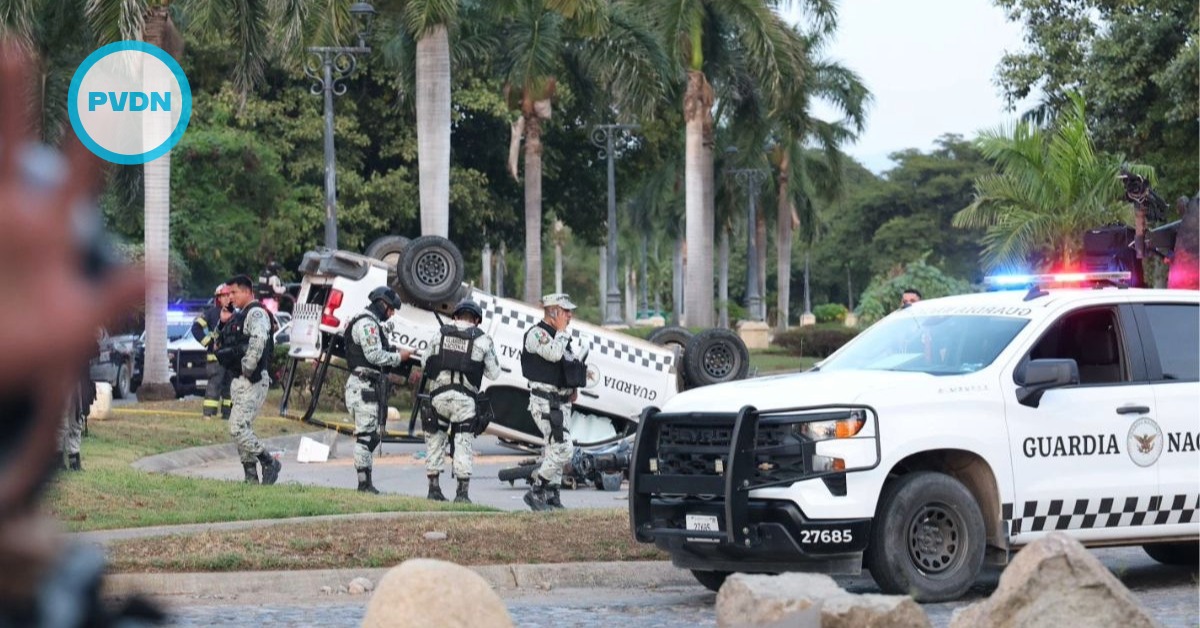 National Guard truck overturns