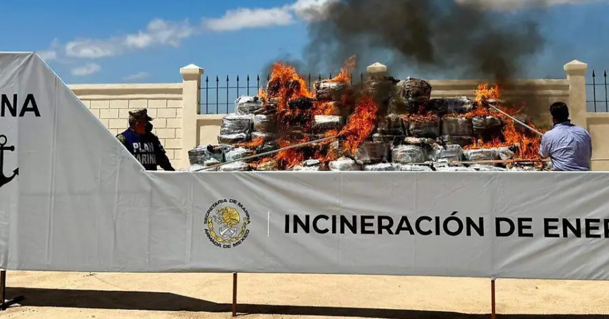 Federal authorities burned 4.4 tons of cocaine in Los Cabos