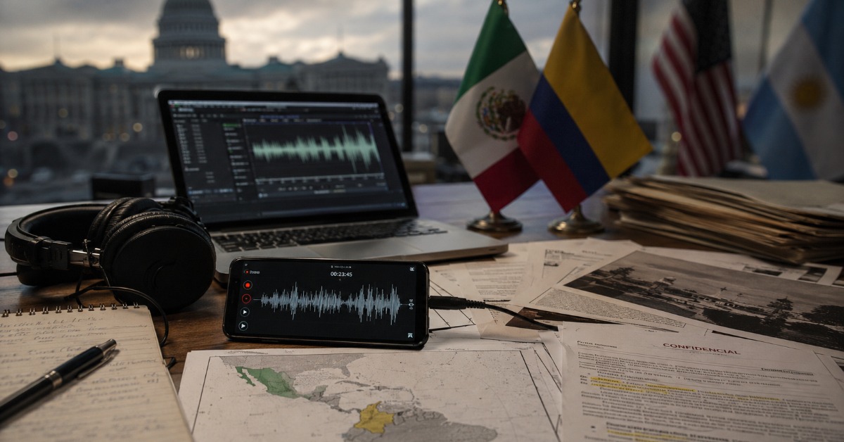 Leaked audio allege a US-backed media operation targeting Mexico and Colombia