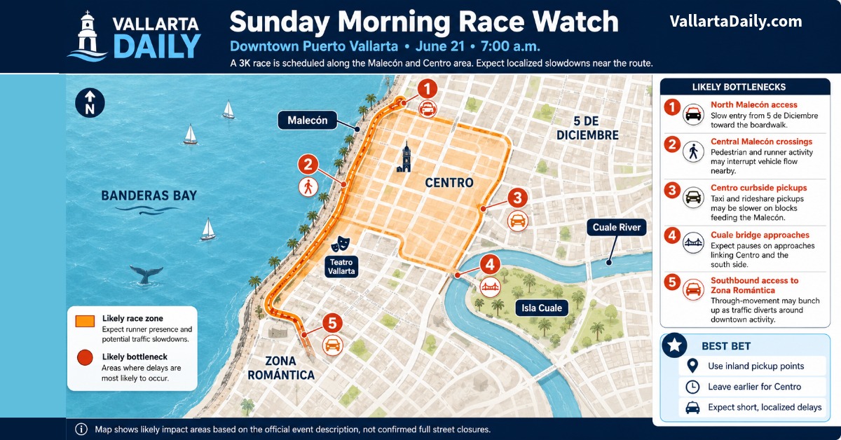 Downtown Vallarta Drivers Should Plan Around Sunday Race