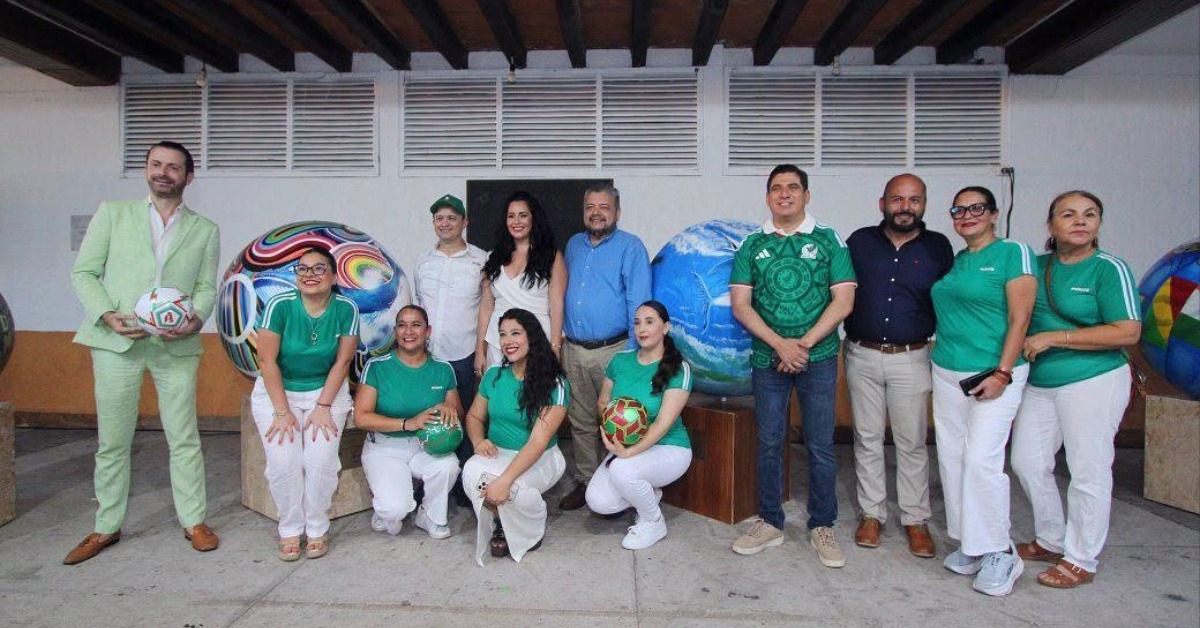 Giant World Cup Ball Art Lands in Downtown Vallarta