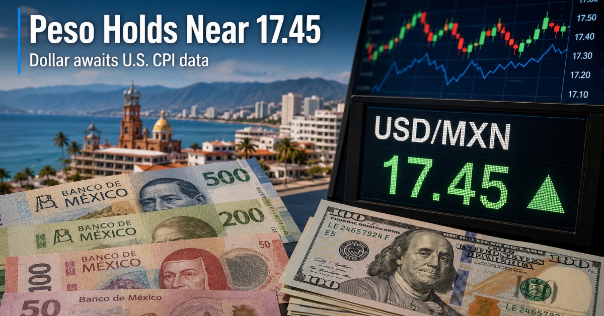 Peso opens near 17.45 with U.S. inflation ahead