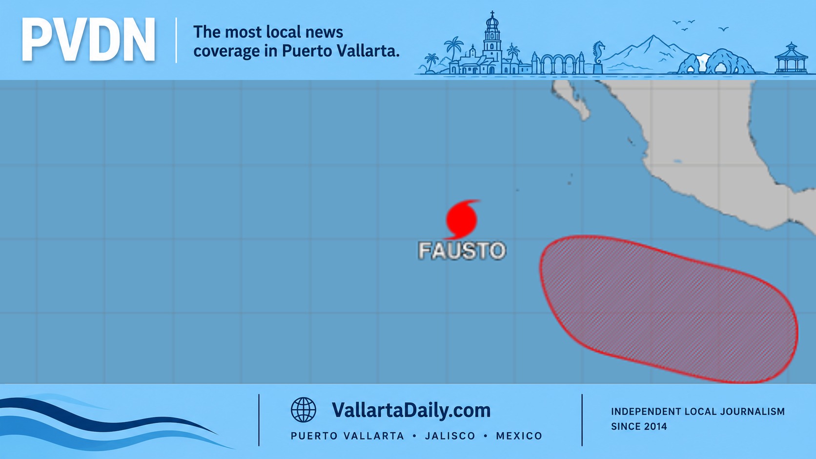 Fausto grows stronger but remains far from Puerto Vallarta